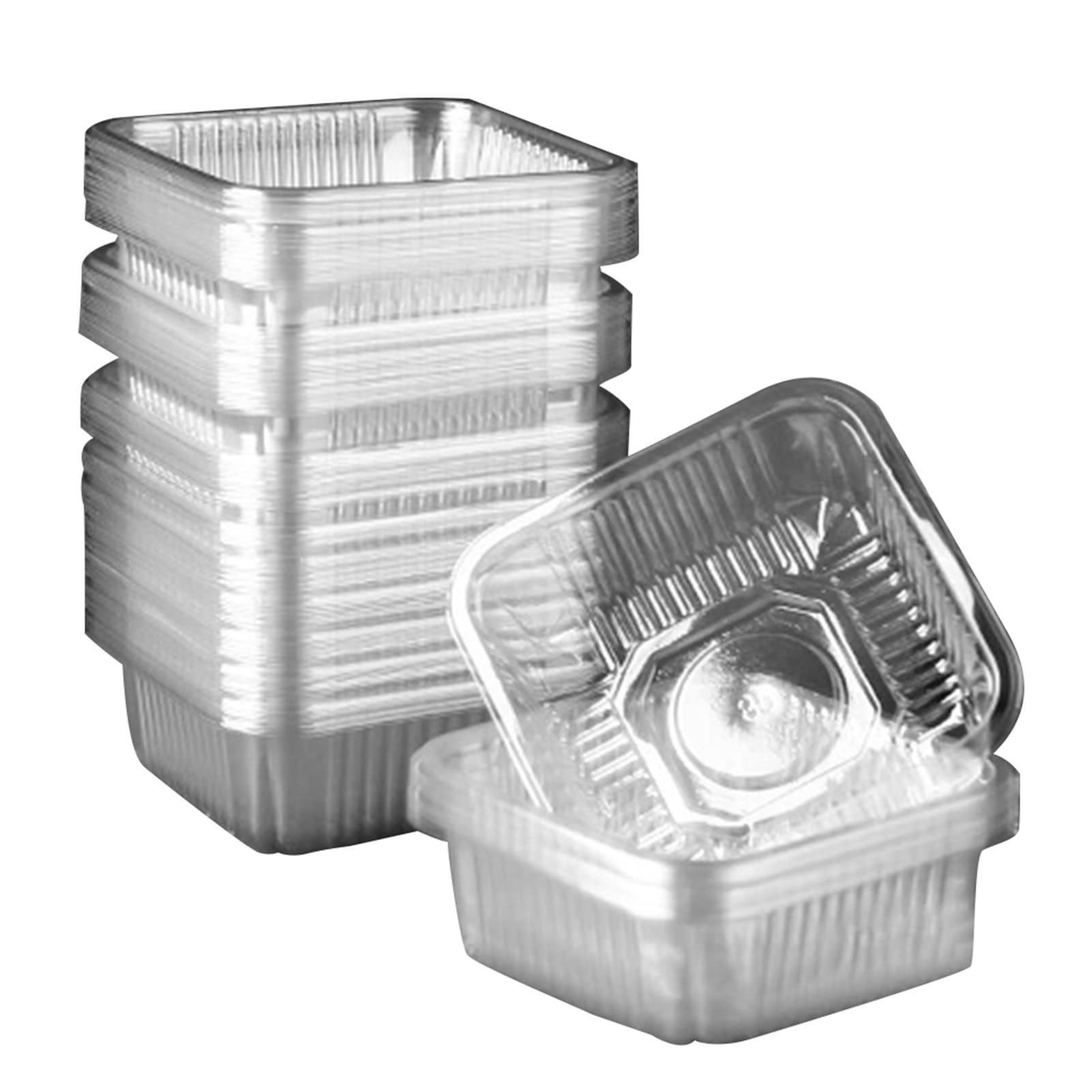 ulafbwur Mooncake Trays 100Pcs Various Sizes Food Grade Moon Cake Trays Waterproof Thick Mooncake Packaging Box Container Holder Bakery Supplies Egg-yolk Puff Holder