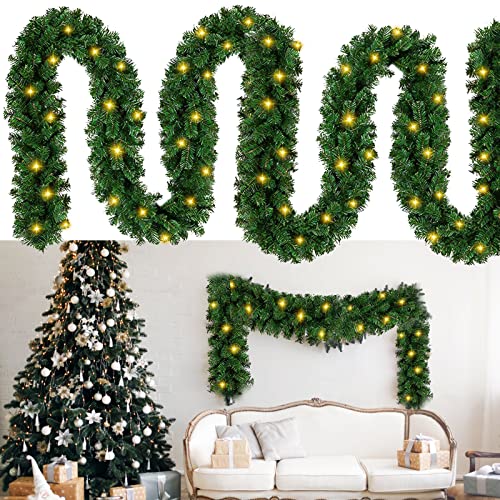 TONIXY Weihnachtsgirlande 20 Meter - Künstliche Kiefer Für Indoor & Outdoor Deko