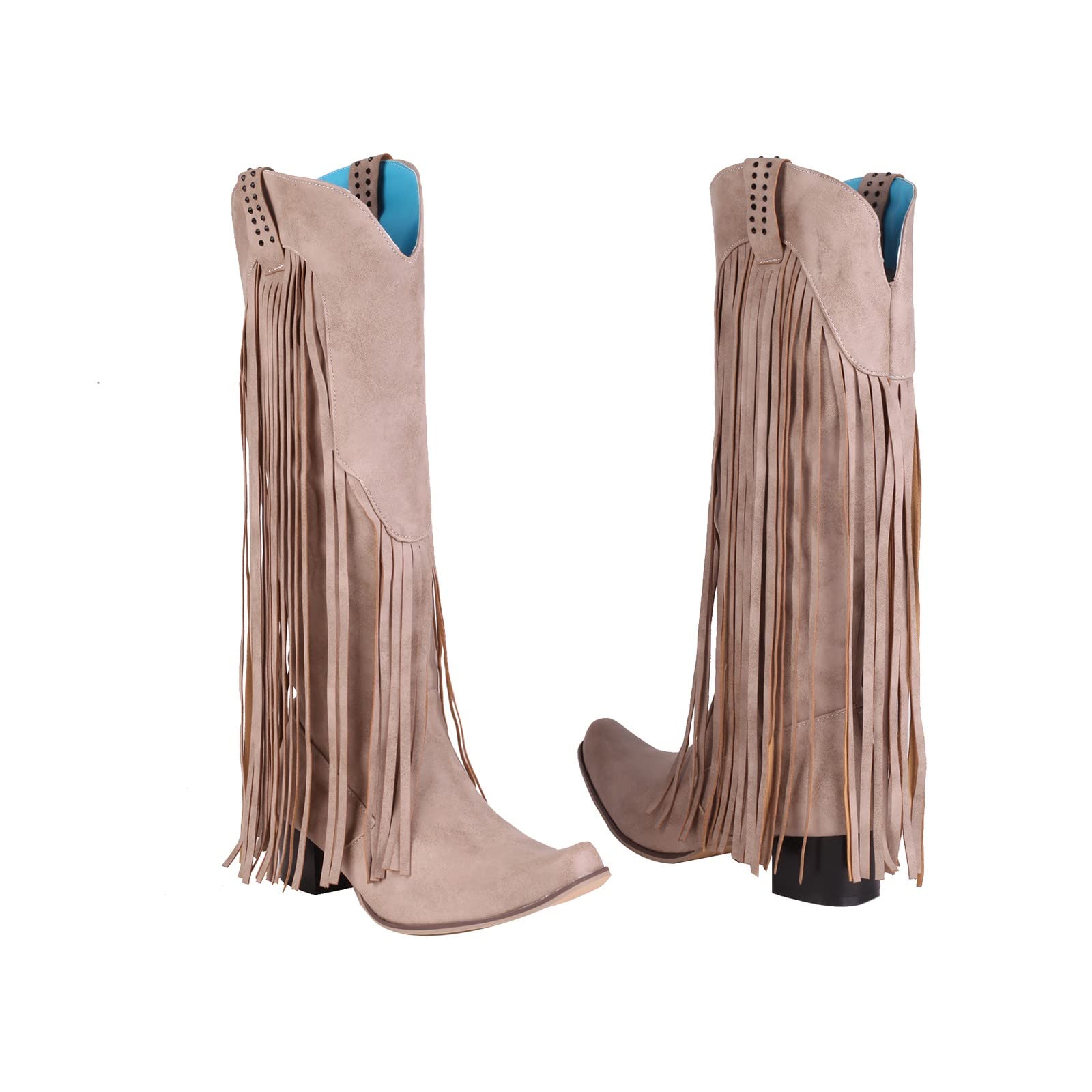 Bottines Cowboy En Daim Pour Femme – Talon, Vintage, Plusieurs Couleurs – Tailles 37 à 42
