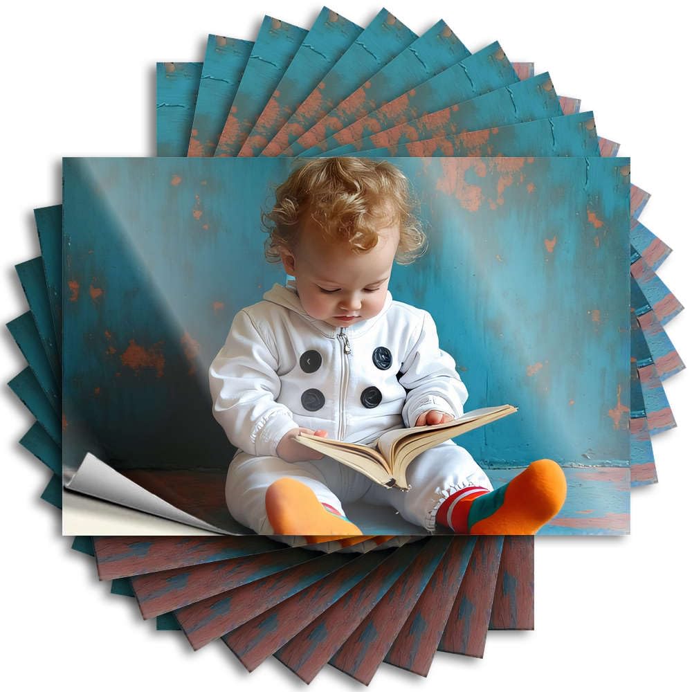 Lettering Sticker Western Small Room Decor Bumper A Child in A White Jumpsuit with Large Buttons is Sitting On The Floor - No Residue Decals for Colorful(8X12CM)