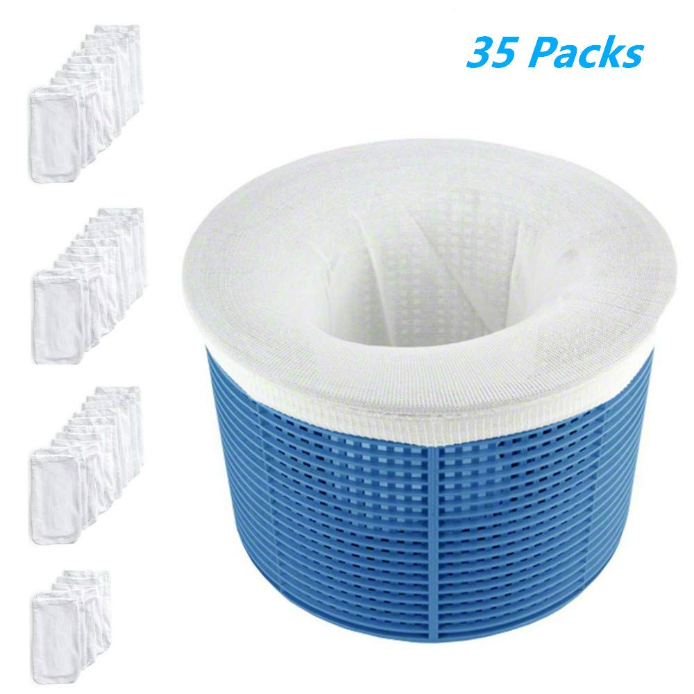 Pool Skimmer Socks, 35 Pack Perfect Pool Filter Socks for Pool Baskets, The Durable Filter Socks Nets Cleans Debris and Leaves to Protect Your Pools and Spas