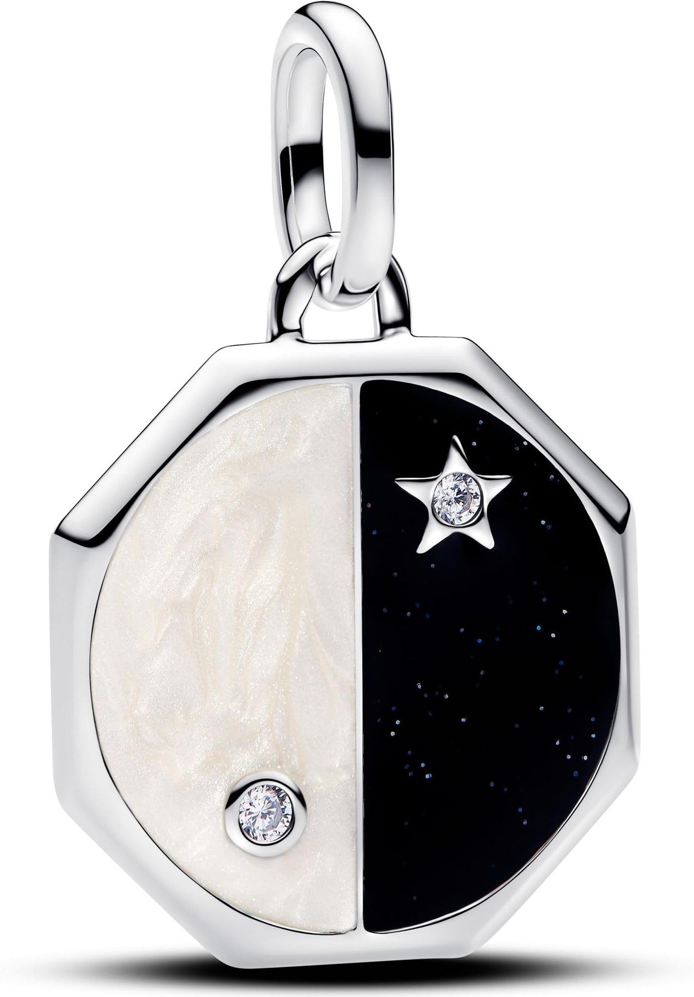 PANDORA ME Yin & Yang Charm-Anhänger aus Sterling Silber mit Zirkonia, Kompatibel Moments, 793688C01