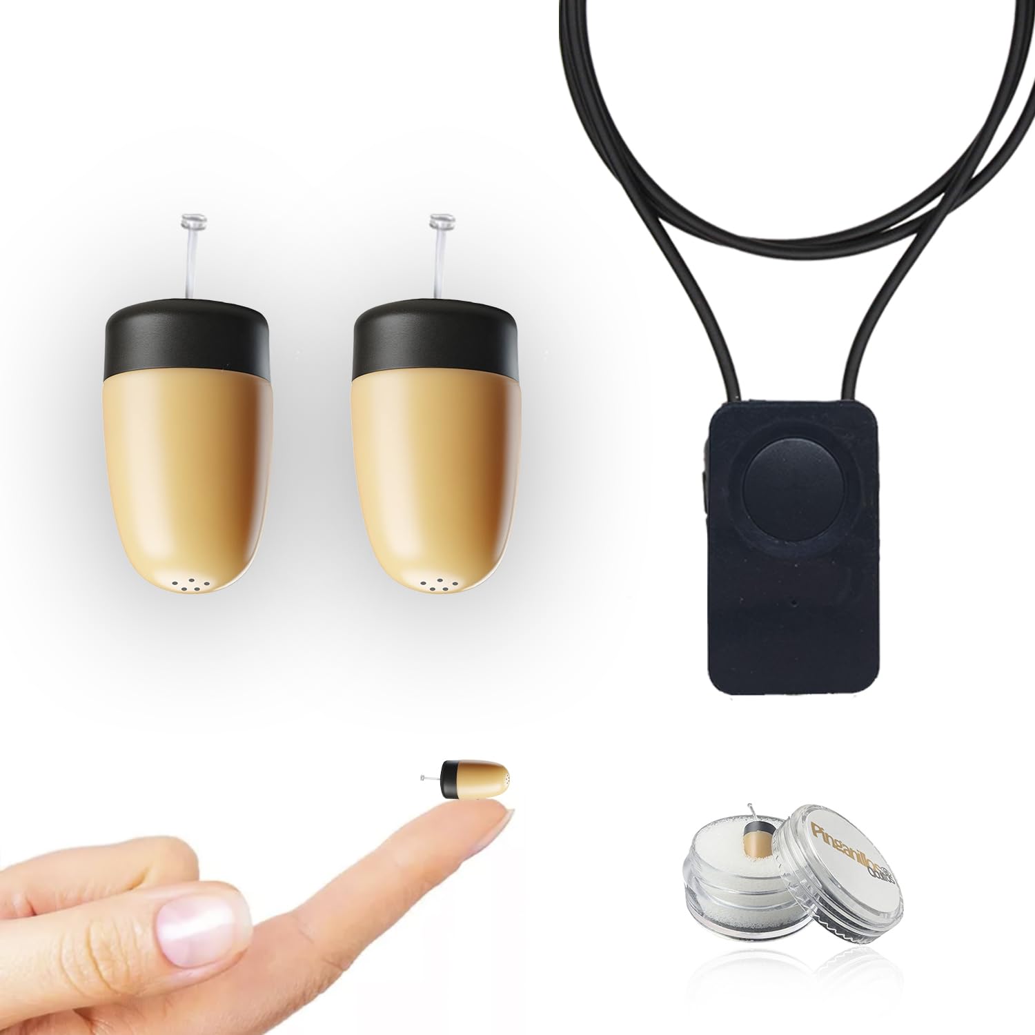Pinganillo Examenes Bluetooth Oculto V5 + 2 x Auricular Espia Invisible Inalambrico Copiar Examen. (Supermini)