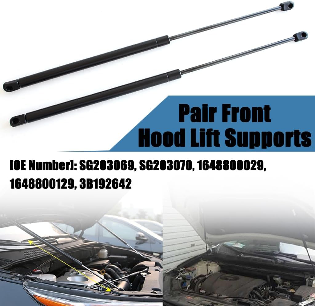AUCERAMIC 1648800029 Pair Front Hood Lift Supports Fit for Mercedes-Benz ML320 ML350 ML450 ML500 ML550 ML63 AMG 2006-2011 W164 Replace# 1648800129 3B192642 SG203069 SG203070