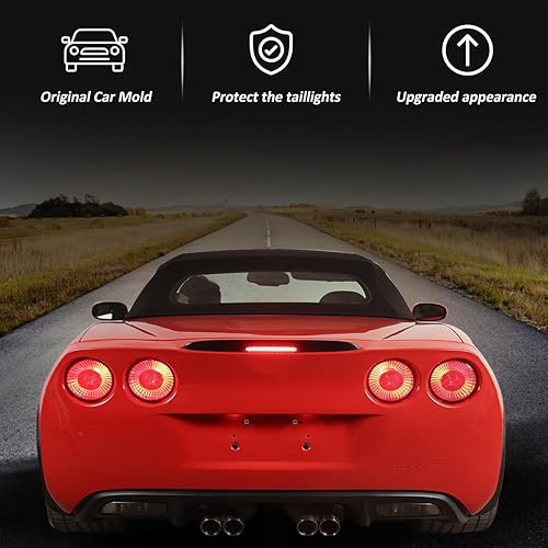 Miniatura 4 de Cubierta de marco de lámpara de faros traseros de automóvil para Chevrolet Corvette C6 2005-2013, luces reflectoras de parachoques trasero,