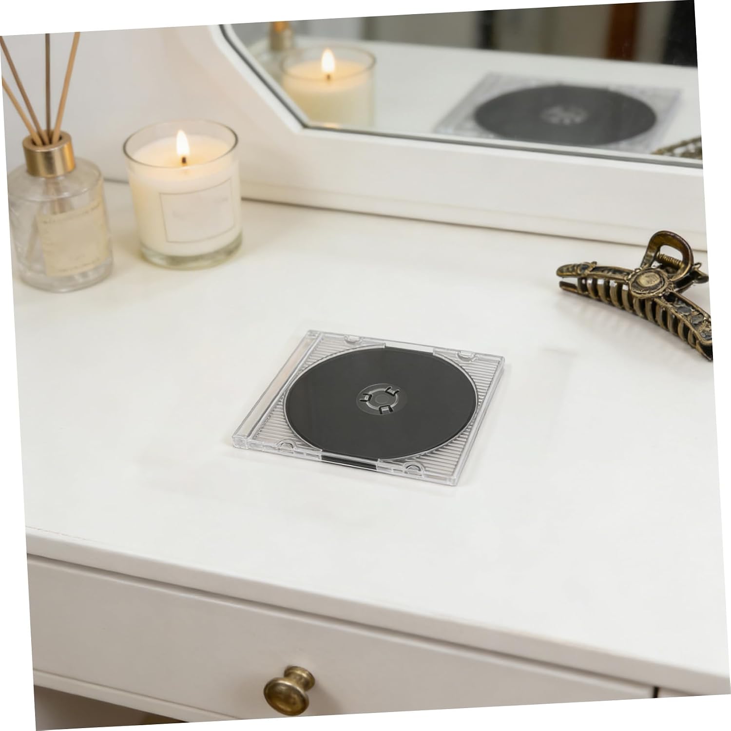 10pcs Mini 3-inch CD Jewel Cases Plastic Disc Storage Boxes Single Disc Holder for Data CD Protection and Media Organization