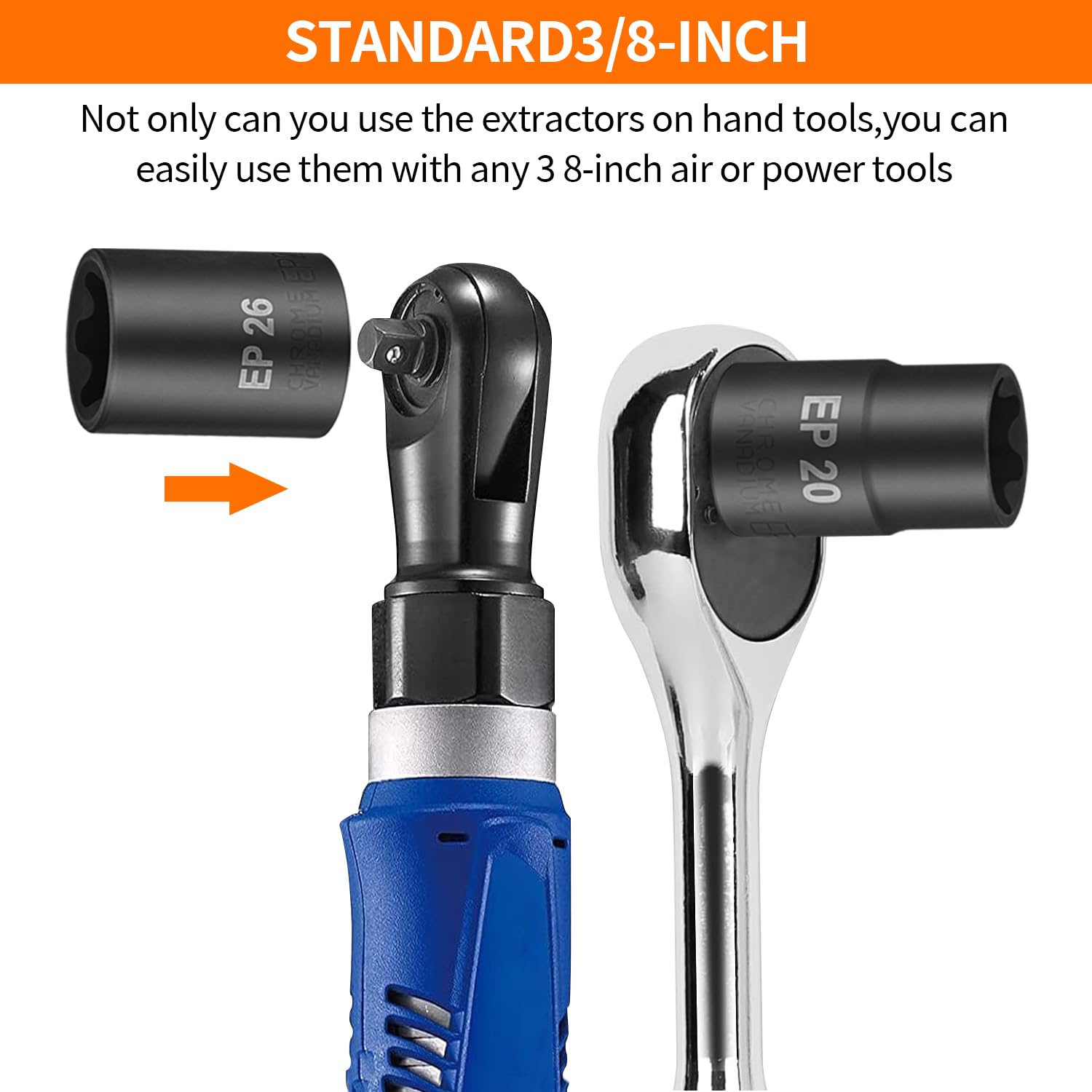 CASOMAN Lot De 19 Douilles Torx Plus à 6 Pans EP4-EP32 Avec