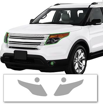 Pre-Cut Headlights & Fog Light Tint Kit Compatible with Ford Explorer 2011-2015 | Precision Cut Stretchable PPF Vinyl Overlay Cover Wrap Light Smoke