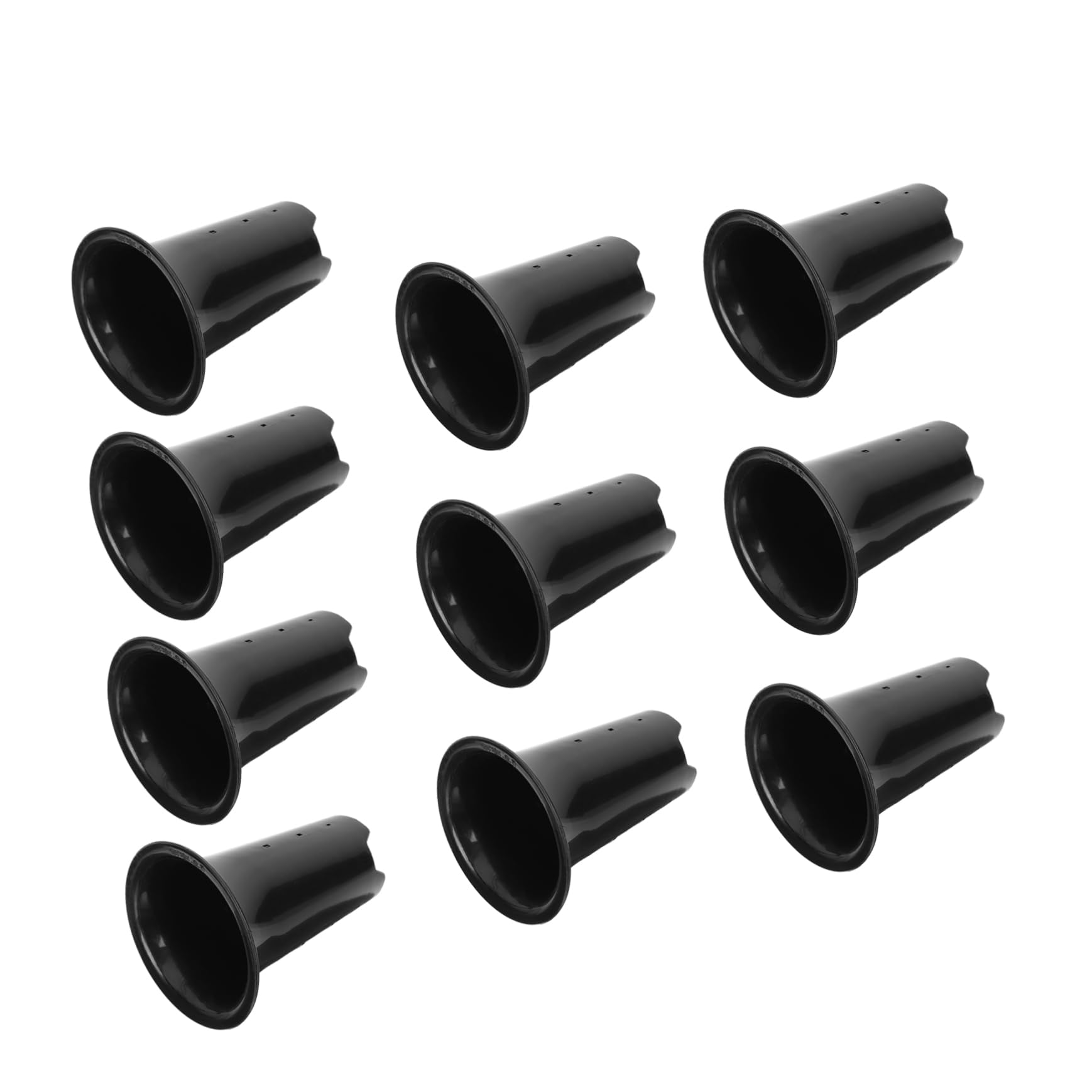 HEMOTON Pots pour Orchidées Contrôle des Racines Lot de 10 en Plastique Noir Hauteurs Augmentées Design Simple et Résistant pour Plantes D'intérieur