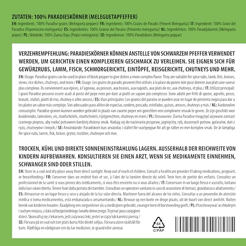 Alpi Nature Paradieskörner ganz 100g, Meleguetapfeffer ganz, Guineapfeffer, Pfefferkörner
