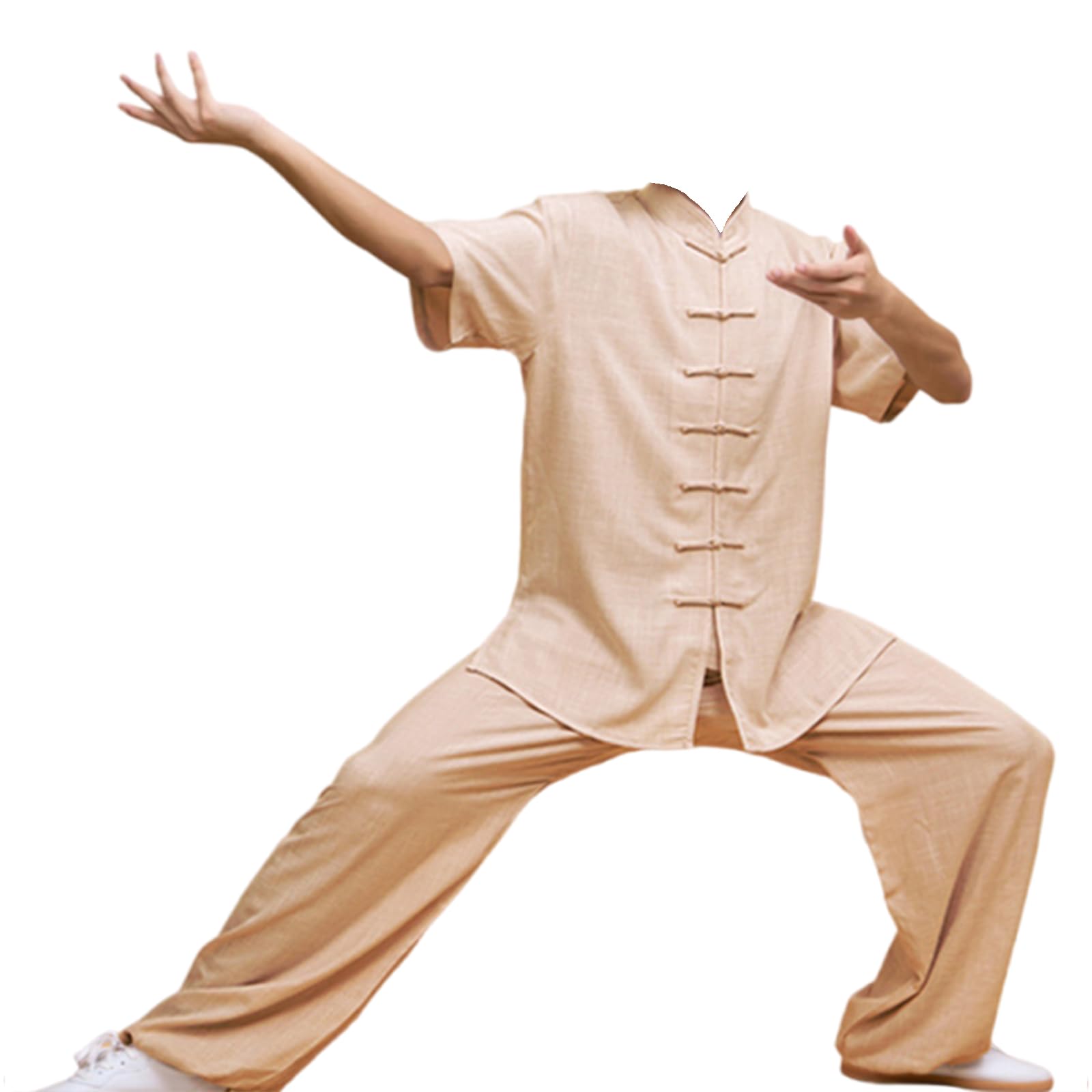 Kung-Fu-Tai-Chi-Klassikanzug, Unisex-Kung-Fu-Kampfsportuniform, Mehrfarbig, XS bis XXXL(Khaki,L)