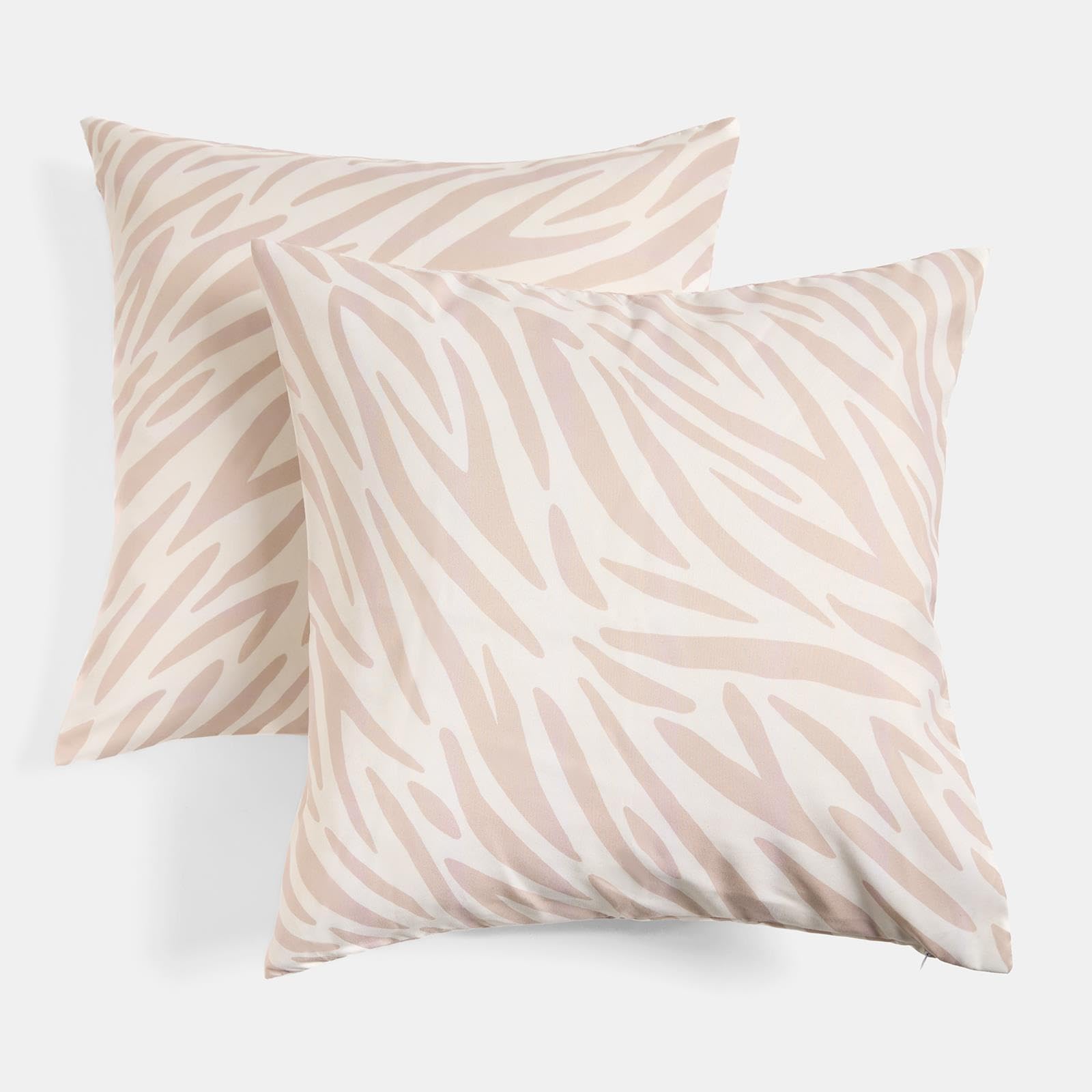 Ohs Natural - Zebra Zebra Print Outdoor Cushions Waterproof Decorative Outdoor Cushion Covers 45 X 45 Set Of 2 Super Soft Garden Cushions Home Decor Throw Pillow Covers With Invisible Zipper, Natural