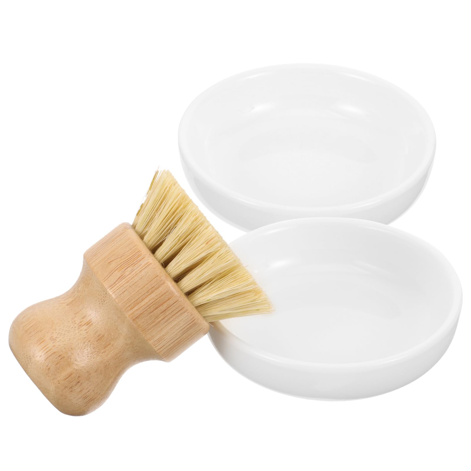 Ciieeo 3 Juegos Cepillo del pote de la Cocina con el Cepillo de Limpieza de bambú Determinado del Cepillo del pote de la Palma del sisal de la Placa de Drenaje Cepillo para Lavar Platos y