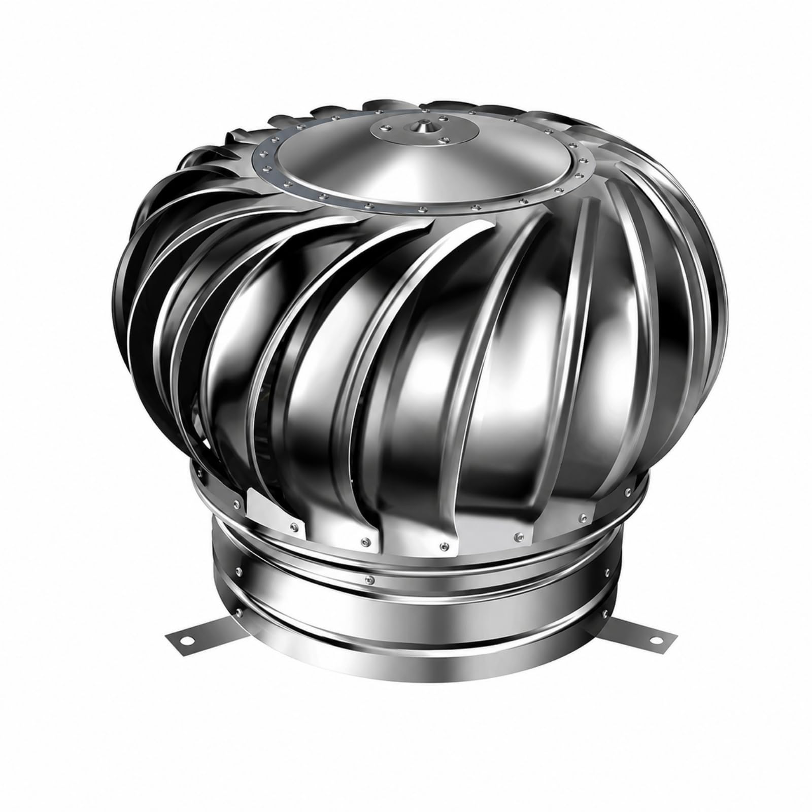 Sharplace Rostfrei Lamellenhaube Dachhaube aus Edelstahl, stromlos, Dachventilator aus Edelstahl, für Wohngebäude, Handwk, 450mm