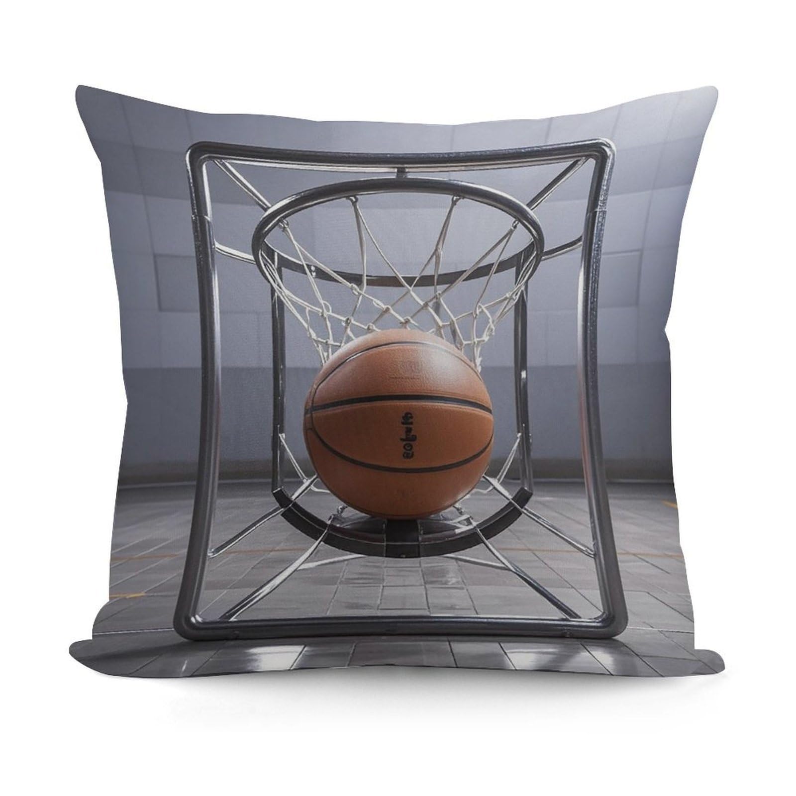 VstaDank Basketball Pillow Covers Soft Plush Decorative Square Pillow Cover Modern Breathable Pillowcases Pillowcase with Invisible Zipper 18x18 Inches for Sofa Living Room