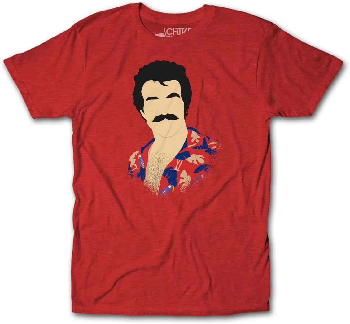 Magnum PI Mustache T-Shirt – Tom Selleck Retro TV Fan Tee