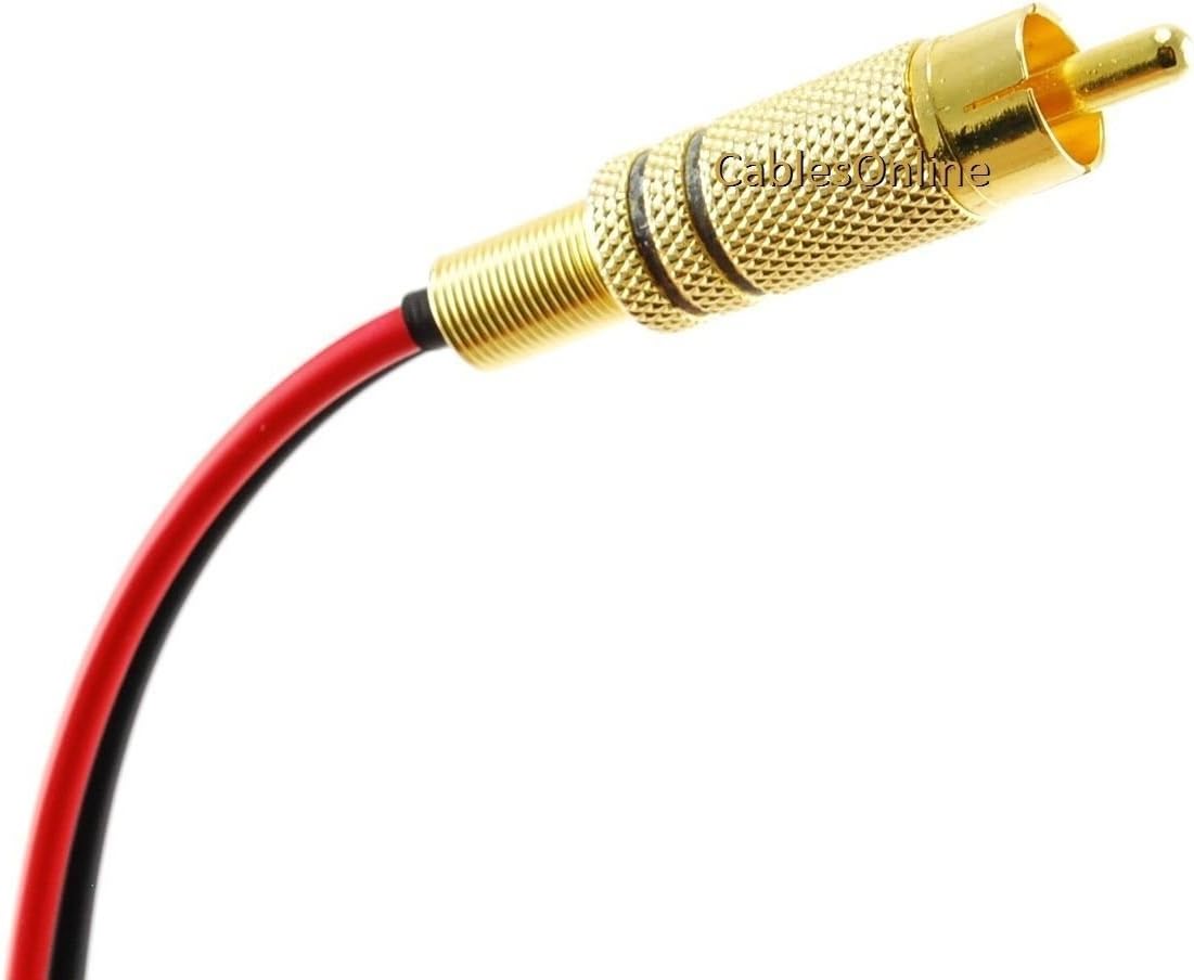 CablesOnline, 25ft 18 AWG Speaker Wire Single Cable with RCA Male Plug, AV-SK125