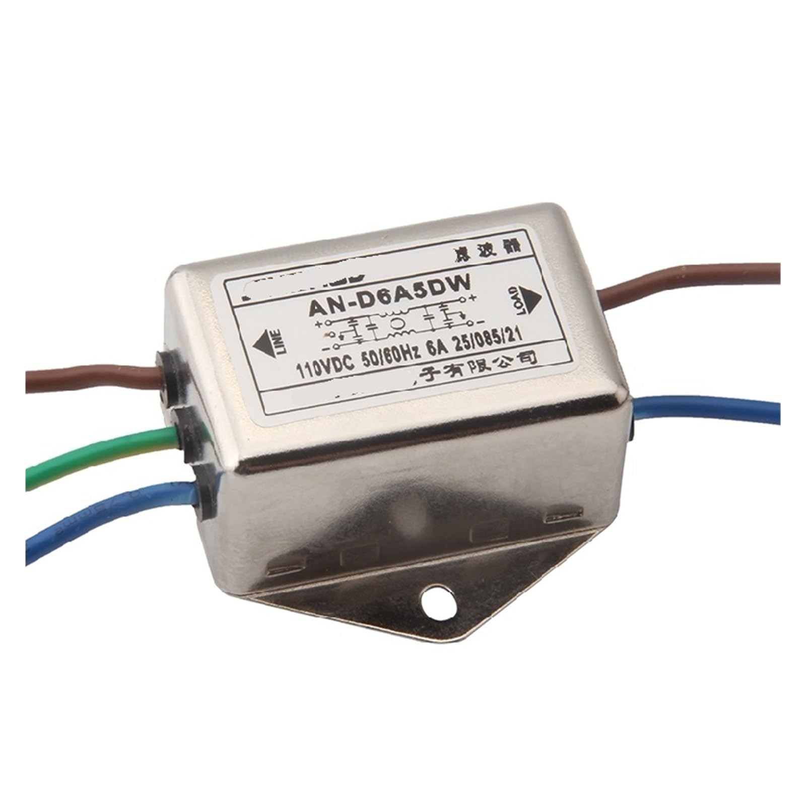 Filtro de potencia 24V CC 6A AN-D6A5DW para supresión de ruido eléctrico