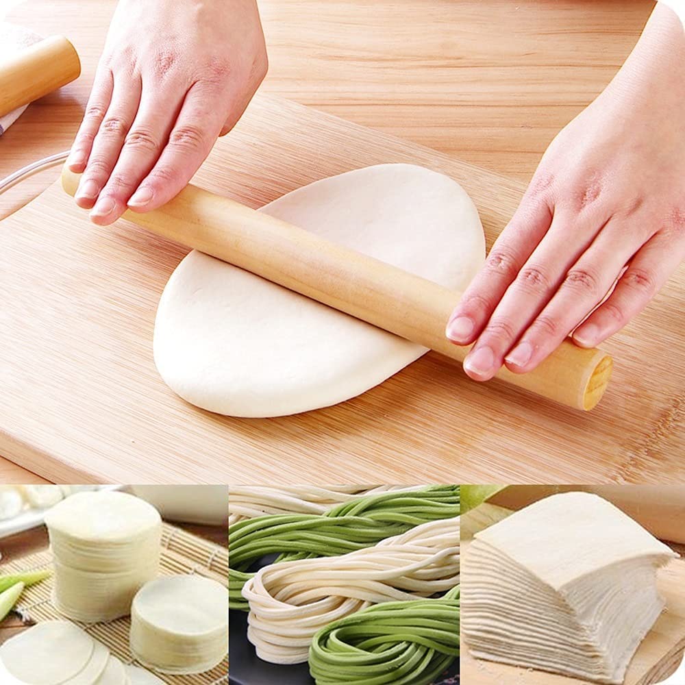 ACiyD Rodillos 2 uds., pasadores de Peal, Varilla de Madera cocida, palito de Fideos, Rodillo de Masa, Galletas, Hornear, Fondant, Galleta, Herramienta de Cocina, pastelería, Herramientas de Cocina