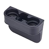 Black Multifunctional Car Cup Holder Car Seat Organizer Gap Filler Bottle Phone Storage Organizer, Black Stitching