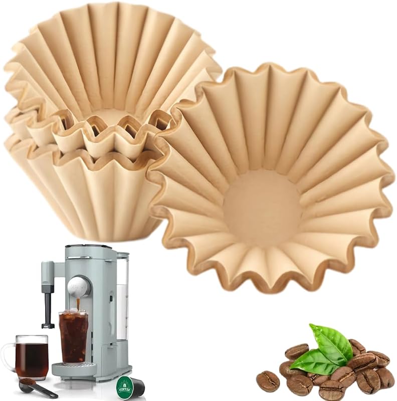 100 Pcs Coffee Paper Filters for Ninja PB051, Disposable Coffee Filter for Ninja Pods and Grounds Coffee Maker, Brown Small Coffee Filters