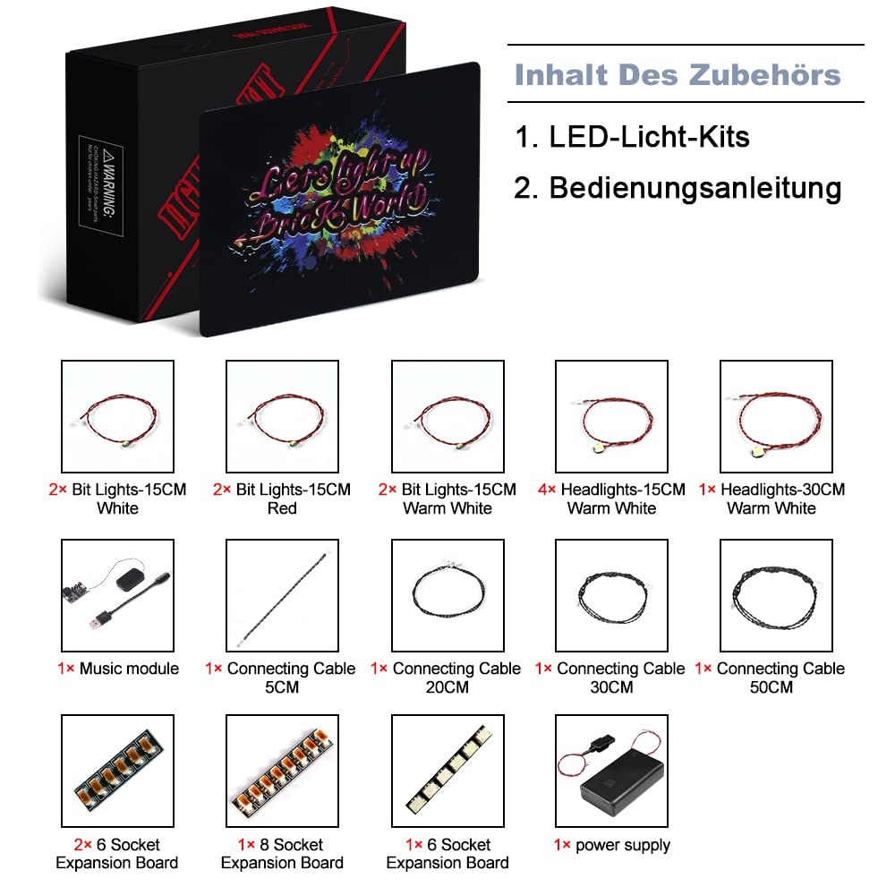 Zestaw oświetlenia LED do samodzielnego domu, wersja dźwiękowa, oświetleniowy zestaw - tylko światełka, bez modelu Lego
