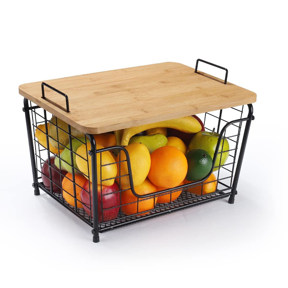 Buy HEOMU Countertop Basket for Kitchen, Bread Vegetable Fruit