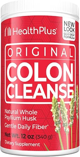 Health Plus Original Colon Cleanse, polvo de 12 onzas, 48 porciones, desintoxicación natural, alivio del estreñimiento digestivo, fibra diaria,