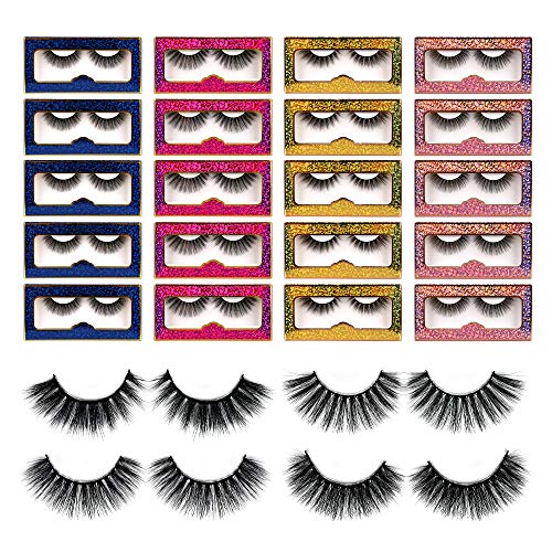 20 Pairs False Eyelashes Fluffy Faux Mink Lashes 3D Volume Lashes Pack 4 Styles Calphdiar