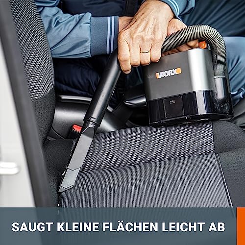 WORX WX030.9 Max Akku Autostaubsauger - beutelloser Hand-Staubsauger - 20V - mit Fugendüse und Kombidüse - ohne Akku & Ladegerät