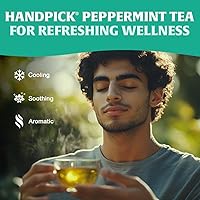 Vista 5 de HANDPICK, Bolsitas de té de menta, bolsitas de té ecológicas - 100 unidades Sin cafeína, sin OMG Sabor a menta, fresco y refrescante Directo