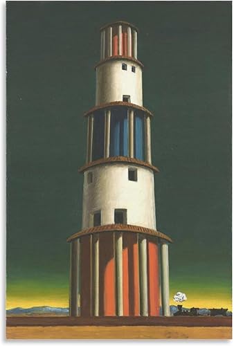 BAIKAI Giorgio De Chirico - Póster de La Torre E Il Treno para colgar en lienzo y arte de pared, póster moderno para decoración de dormitorio