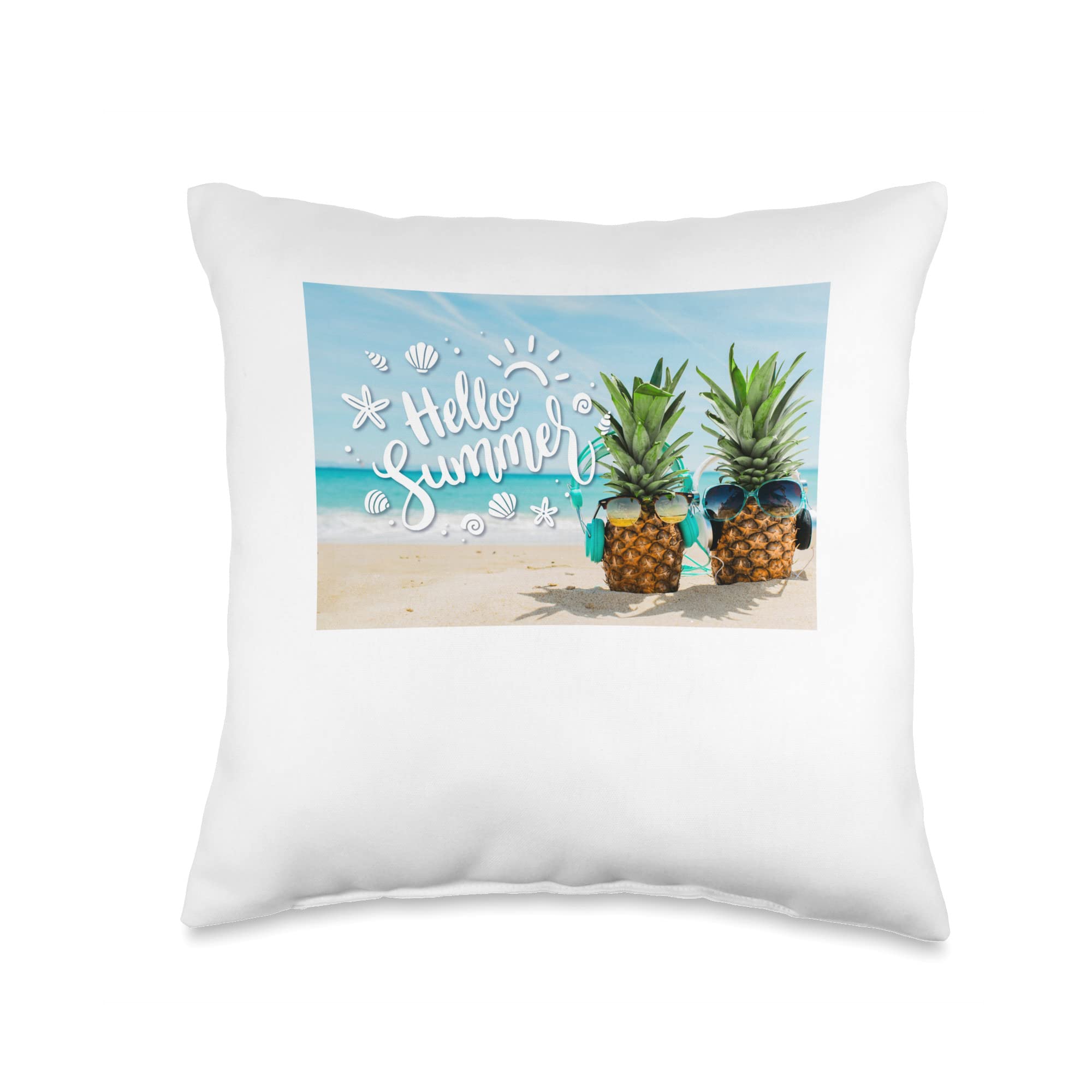 Hallo Summer-Cool Pineapple Fresh-Watermelon Throw Pillow, 16x16, Multicolor