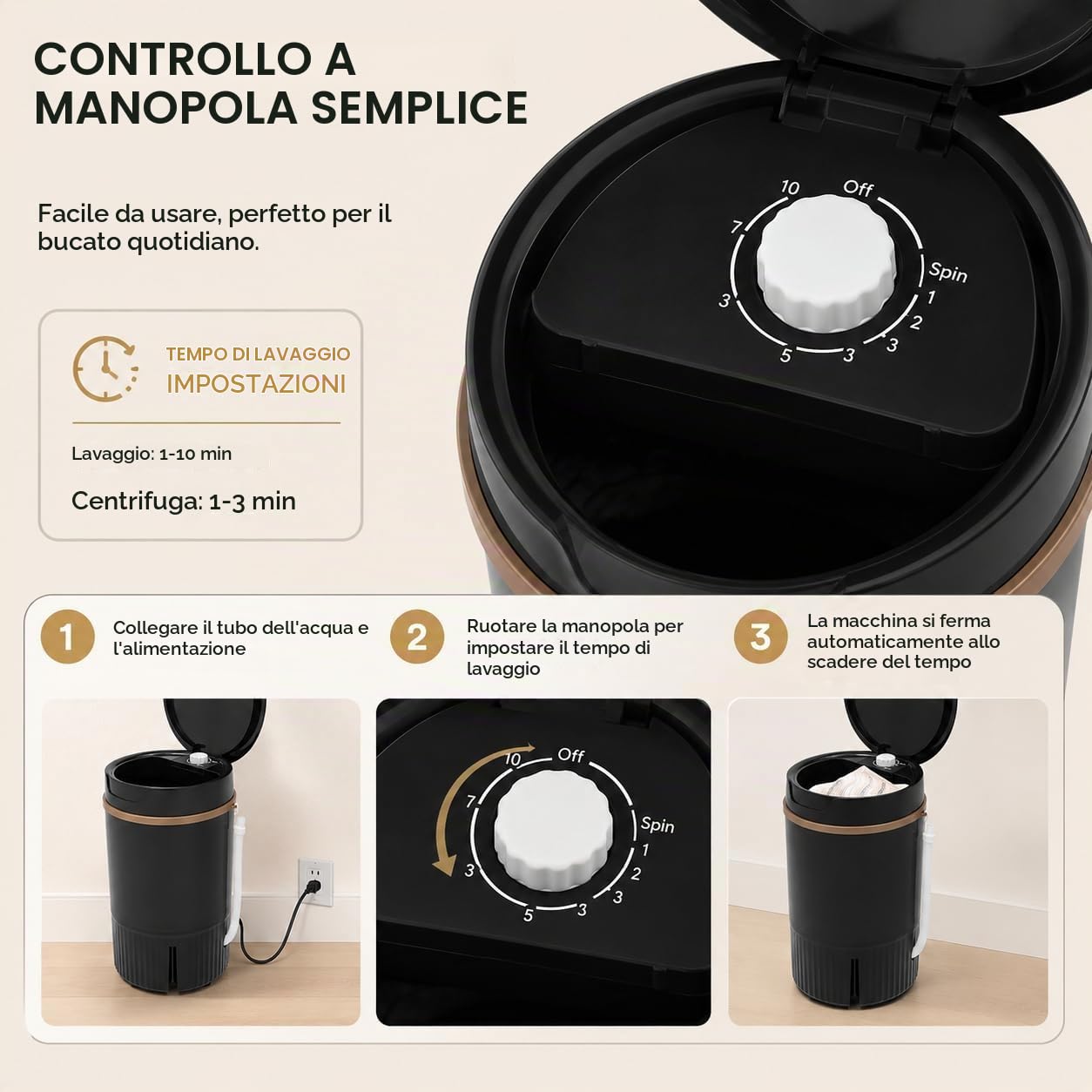 Lavatrice Portatile Mini Lavatrice 4,5L Lavatrice Da Campeggio Con Centrifuga E Cesto Di Disidratazione Lavatrice Piccola Lavatrice Da Viaggio,Usato Per Famiglie, Alberghi, Campeggi