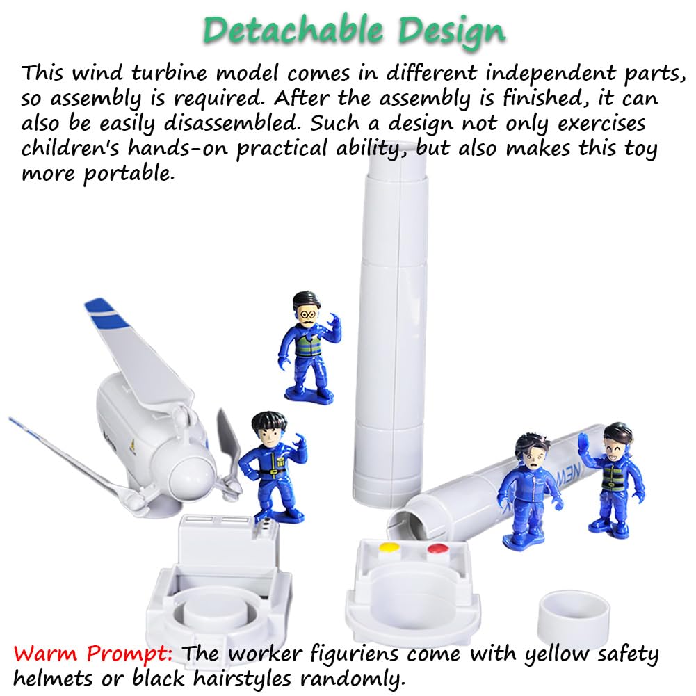 Miracland Wind Turbine Toy, 21.65 Inch Large Size Windmill Toy Clockwork Generator Model STEM Science Kit - Image 4