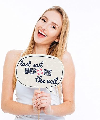 Miniatura 3 de Big Dot of Happiness Nautical Bachelorette - Last Sail Before the Veil - Kit de accesorios para cabina de fotos para despedida de soltera - 20