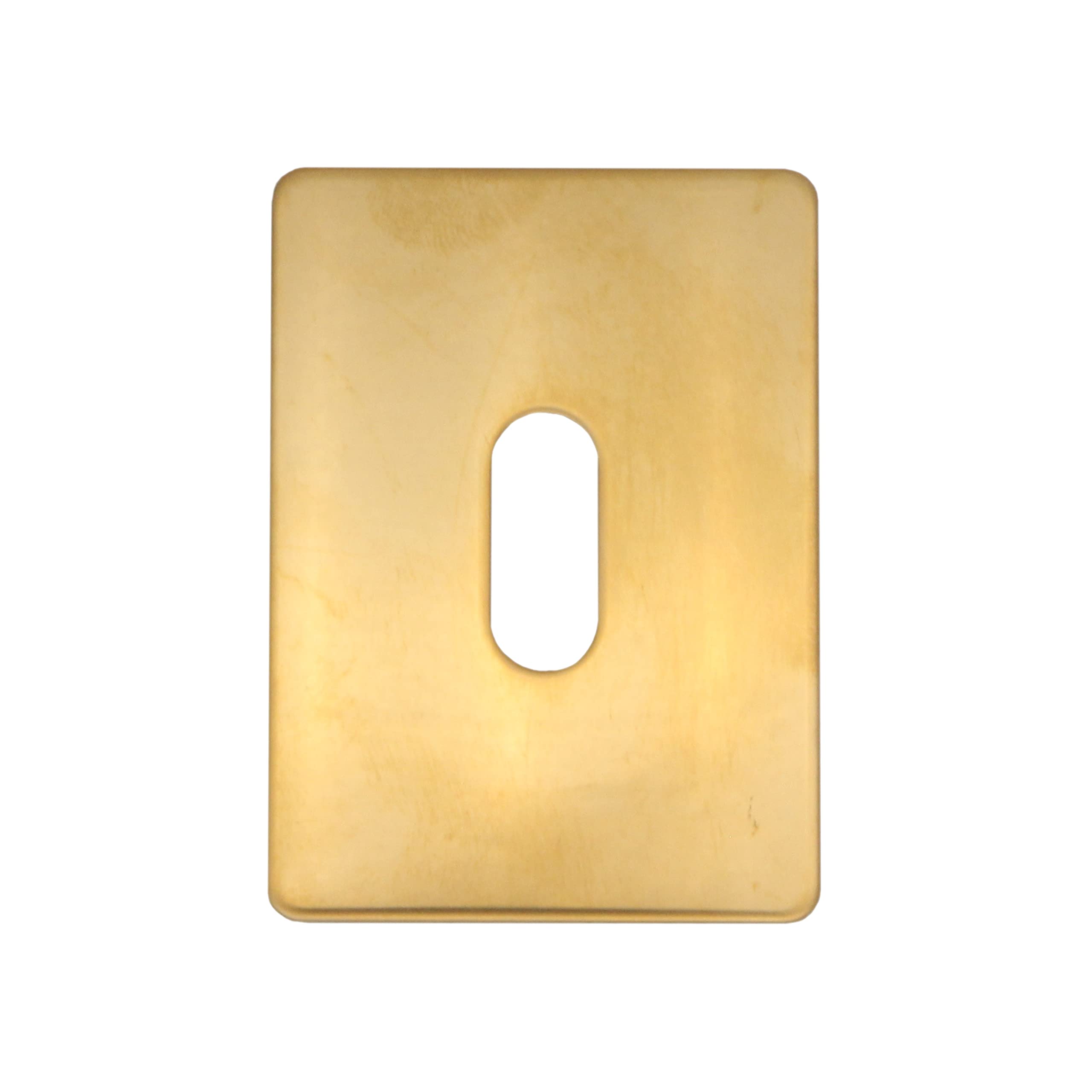 Eai Polished Brass Repair Escutcheon Key Hole Cover Plate Self Adhesive Fix 47Mm
