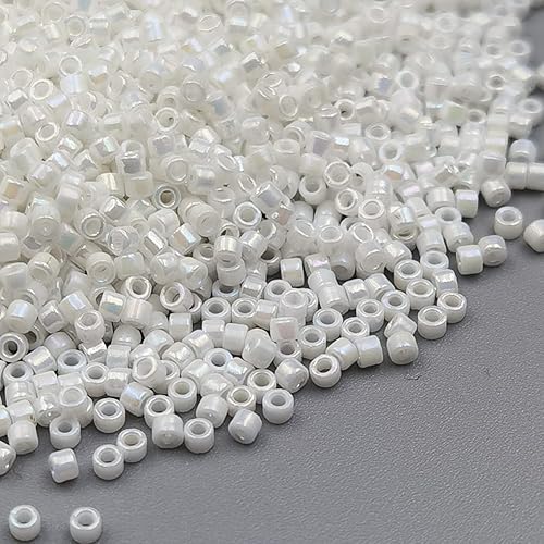 Miniatura 7 de INSPIRELLE Cuentas cilíndricas de semillas de vidrio de 2.82 oz (0.079 in) para fabricación de joyas artesanales, 16 colores pastel AB opacos