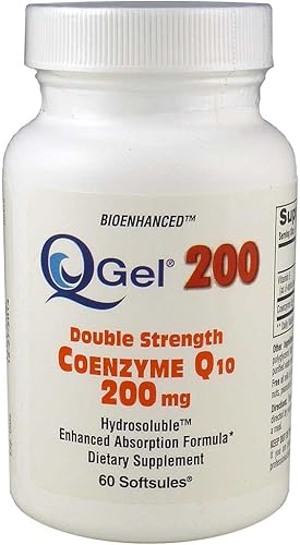 Q-Gel 200 mg de doble fuerza Hydrosoluble CoQ10 (60 cápsulas blandas)