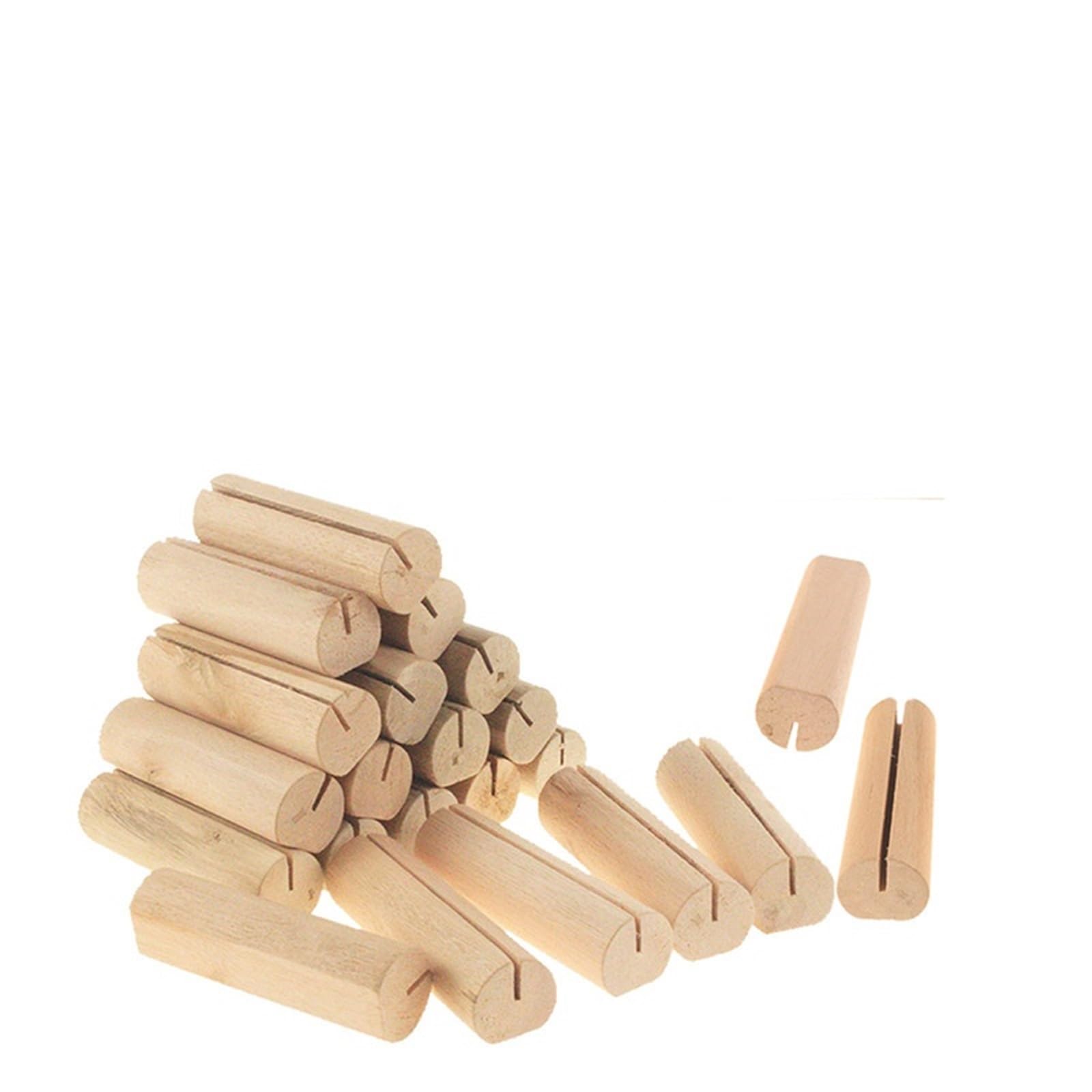 Rustikale Tischkartenhalter aus Holz für Hochzeiten, Foto-Postkarten-Clip-Ständer, 50 Stück