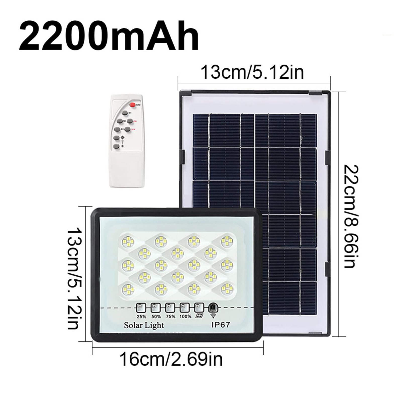 Lampy solarne Zewnętrzny ogród Reflektory LED Budynki ogrodowe Światło słoneczne IP67 Wodoodporna lampa zewnętrzna Solar Spotlight Kinkiet na Patio Ogród Kurnik,2000mah