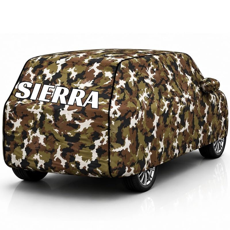 Image of Back-Boo Heavy Waterproof Sierra Car Cover | Polyester Car Body Covers for Rain & Sun | UV Protection, Dustproof, Scratch Resistant, Windproof, Heat Resistant, Custom Fit - (Jungle)