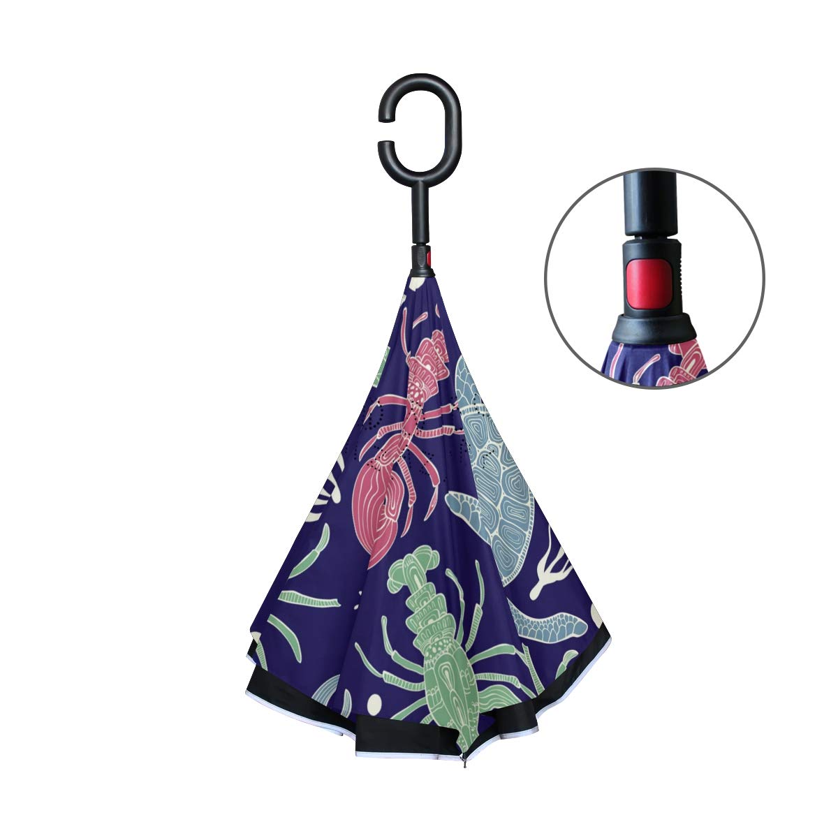 Star Constellation Paraguas Reversible invertido para el revés, Resistente al Viento, a Prueba de Rayos UV, Doble Capa para Mujer, Multicolor 10, Talla única