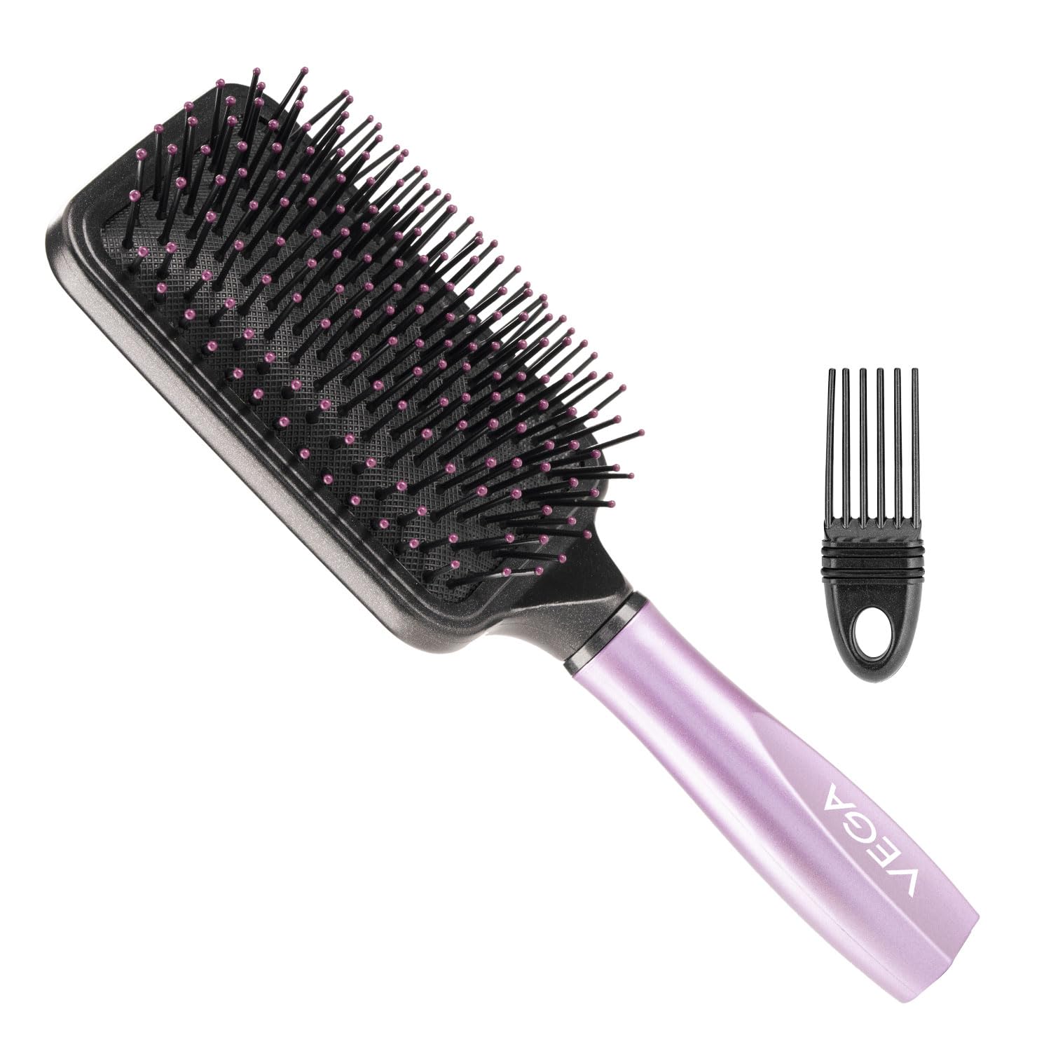 Paddle Hair Brush with Cleaning Comb (India's No.1* Hair Brush Brand) for Men & Women| Wide Detangler Brush for Long, Thick & Curly Hair | Smooth & Shiny Finish | Hair Comb for Men | (E18-PB)