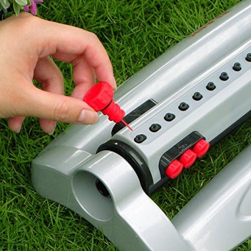 METAL BASE, PRO OSCILLATING BAR LAWN SPRINKLER,UP TO 375M COVERAGE,UNIQUE CLEANABLE NOZZLES,MULTI-ADJUSTABLE BUT EASY TO SET UP AND TOUGH ENOUGH TO LAST!!