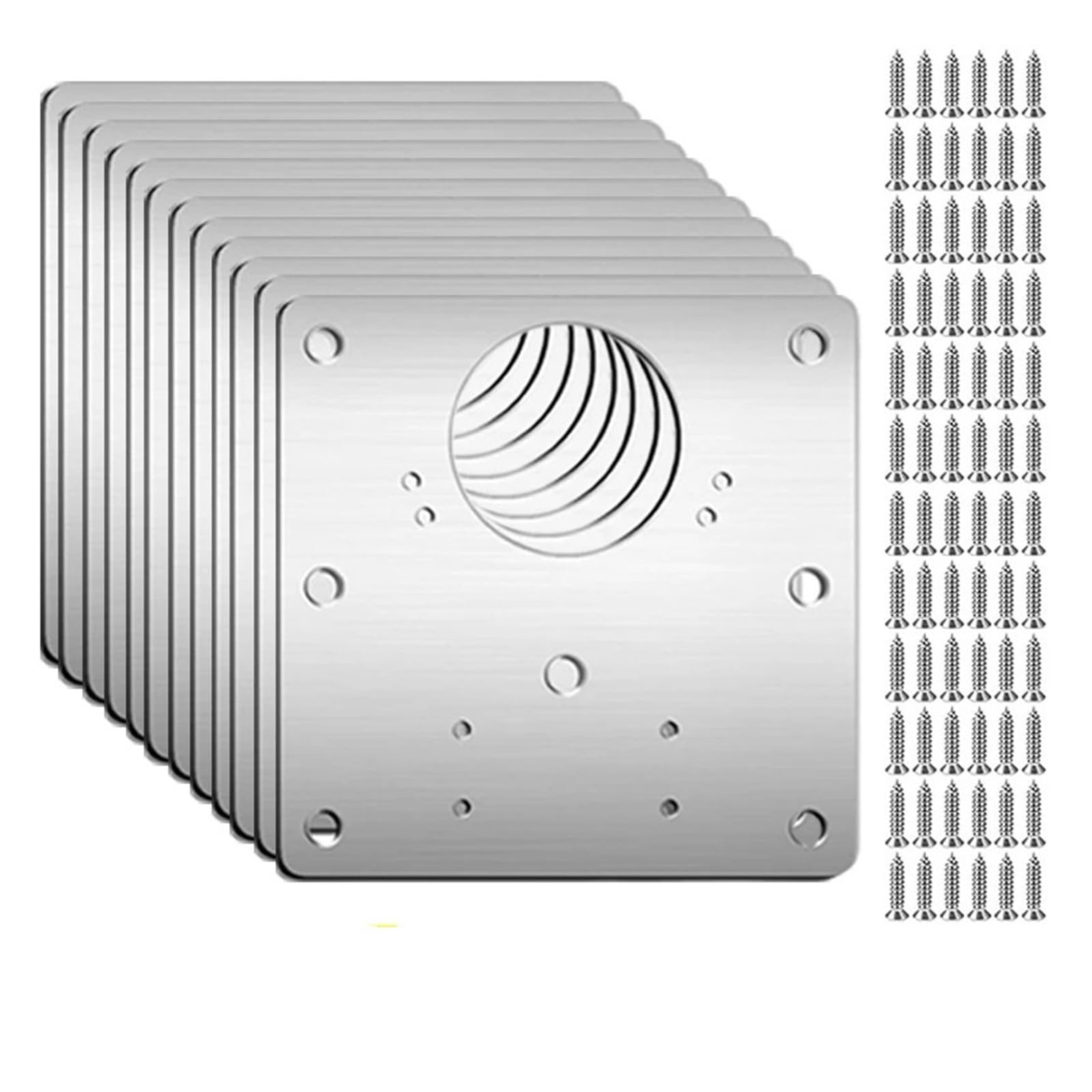 Meytxoa 12Sets Hinge Repair Plate 20/2Sets Cabinet Hinge Repair Plate Kits Stainless Steel Kitchen Cupboard Door Mounting With Holes Fixing Brackets(12Sets)