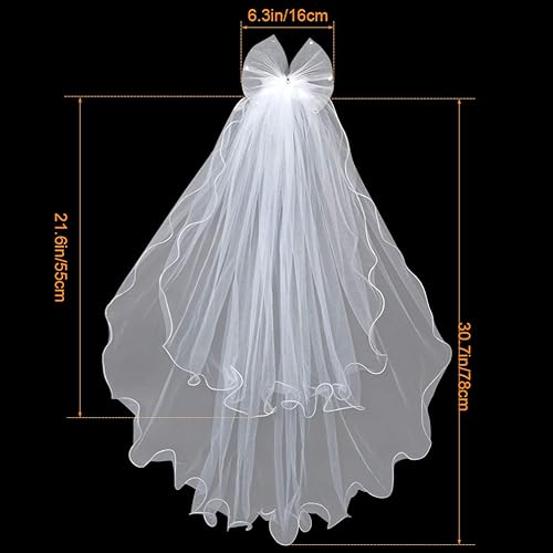 Miniatura 2 de Lystaii Velo de primera comunión para niñas con peine para niñas, velo de diamantes de imitación, diadema de flores blancas, corona floral, velo de