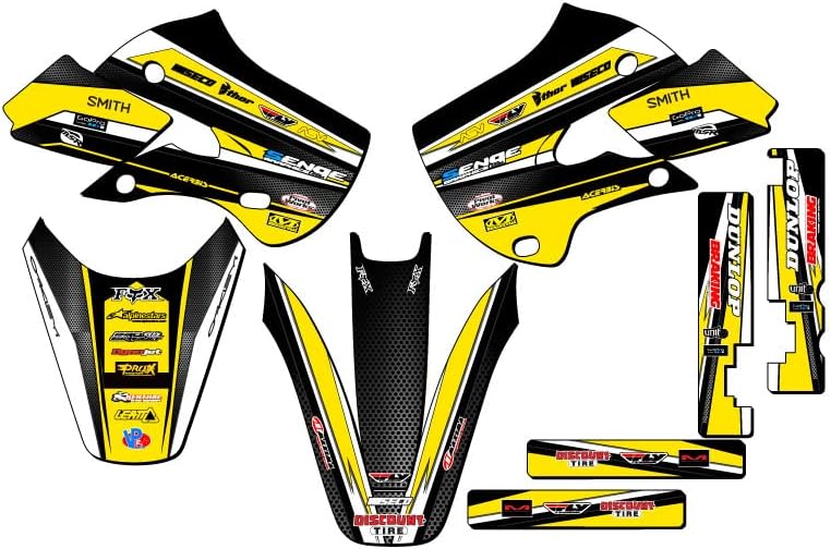 All Years RM 65 Vigor Yellow Senge Graphics Base Kit Compatible with Suzuki