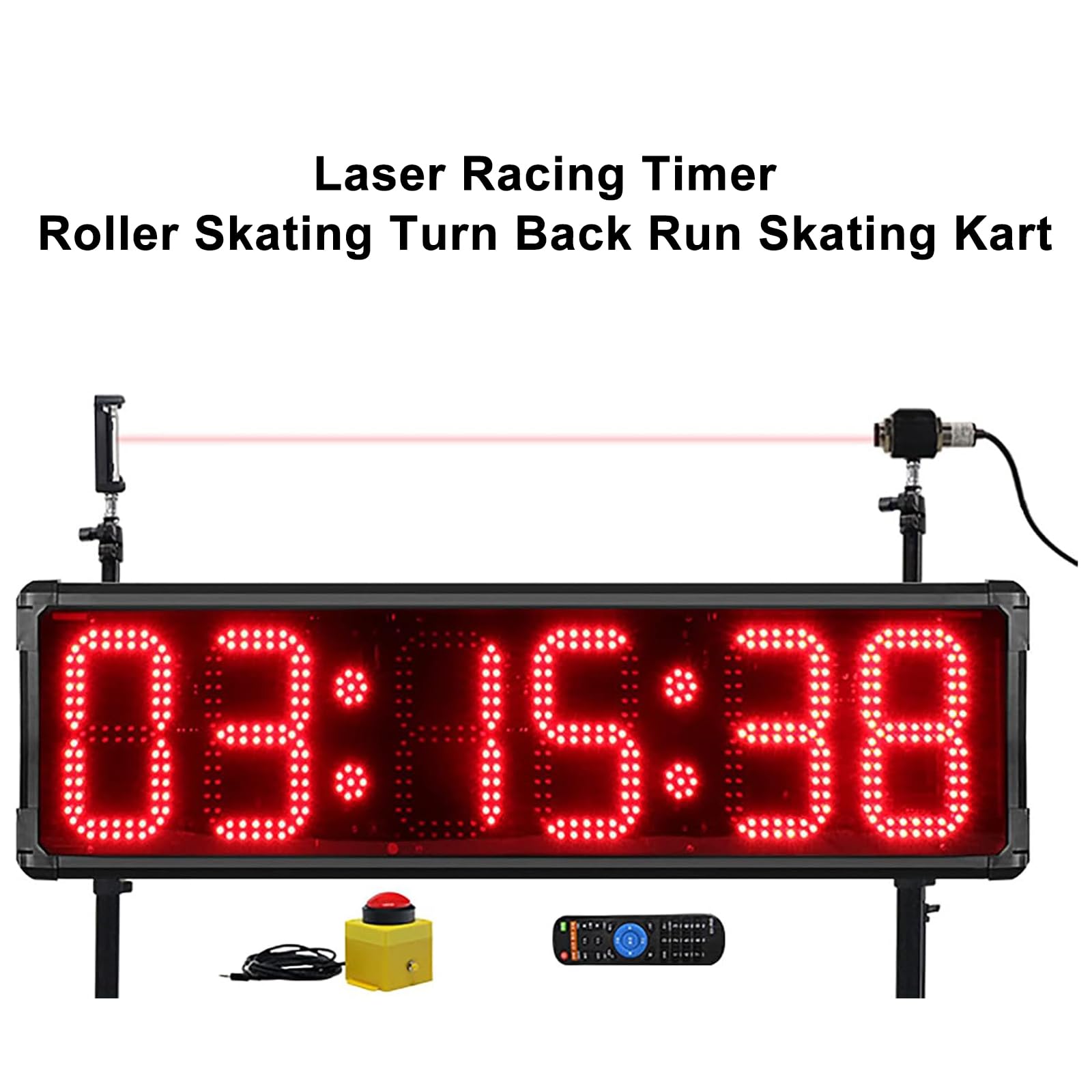 Cronometro Laser Wireless per Sprint, Cronometro da Pista, Display A 6 Cifre, Display Digitale da 1 Pollice, con Sensore E Staffa, per Gare di Sprint, Cronometro da Corsa.