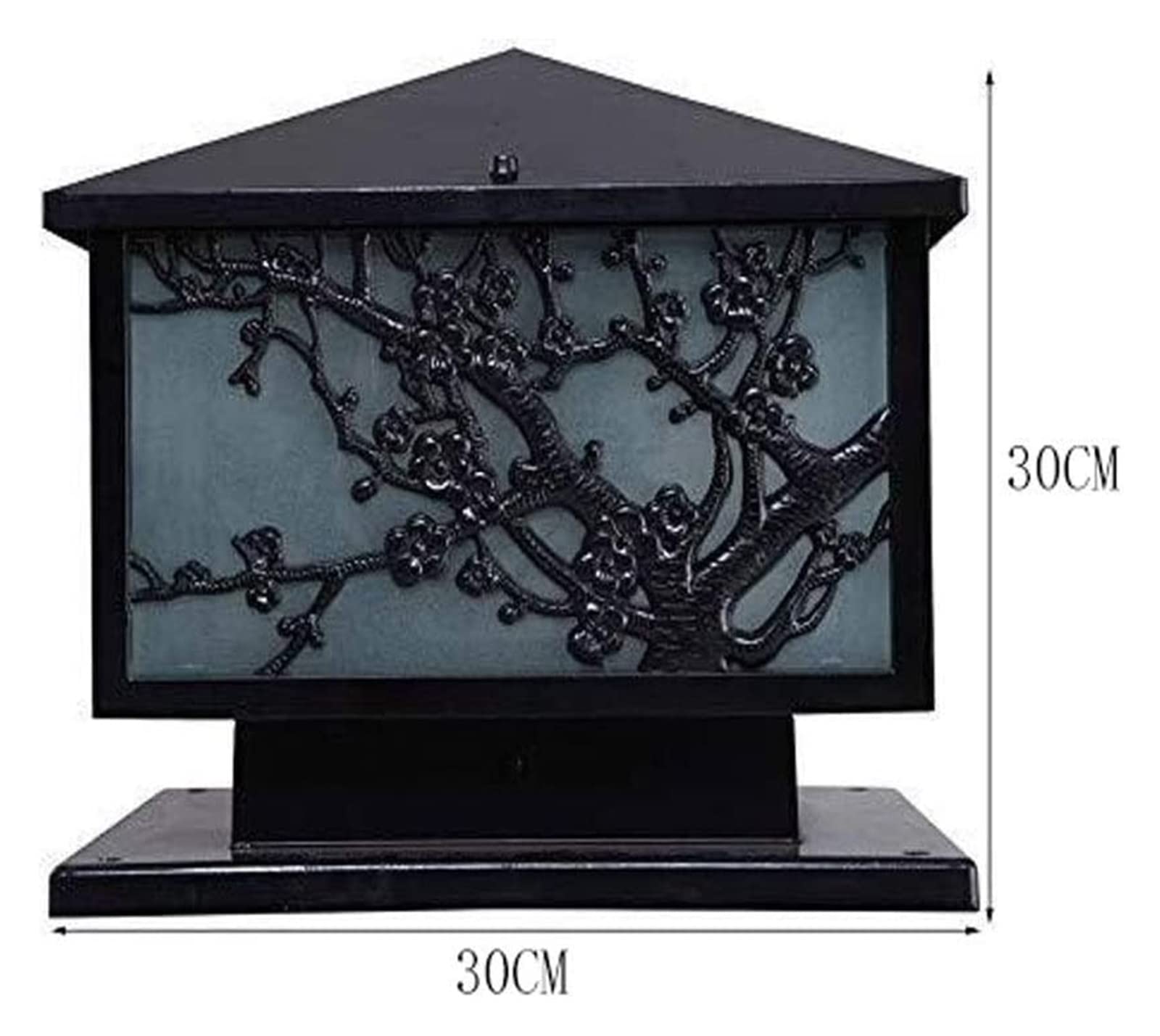 Luce del cortile Quadrato Cancello per esterni Luce della colonna Faro Lanterne a pilastro impermeabili Vetro ad alta luminosità Lampade a palo in metallo in alluminio Cortile Lampada da giardino
